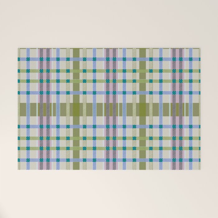 Vibrant Plaid Fusion C Welcome Mat Gallery Image 1