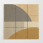 Quarter Circle Lines - Gray Gold  Wood Wall Art Gallery Image 1