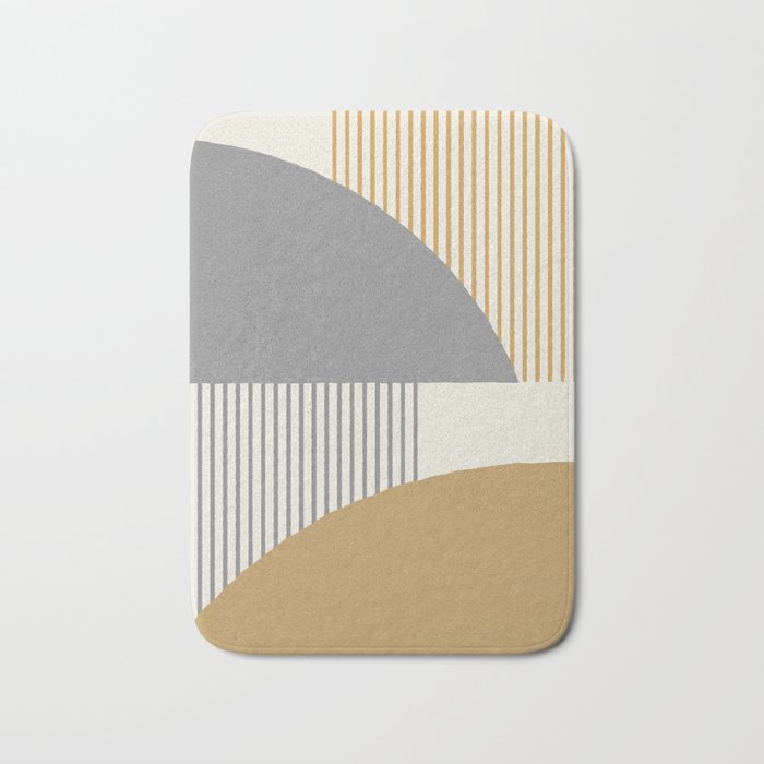Quarter Circle Lines - Gray Gold  Bath Mat Gallery Image 1