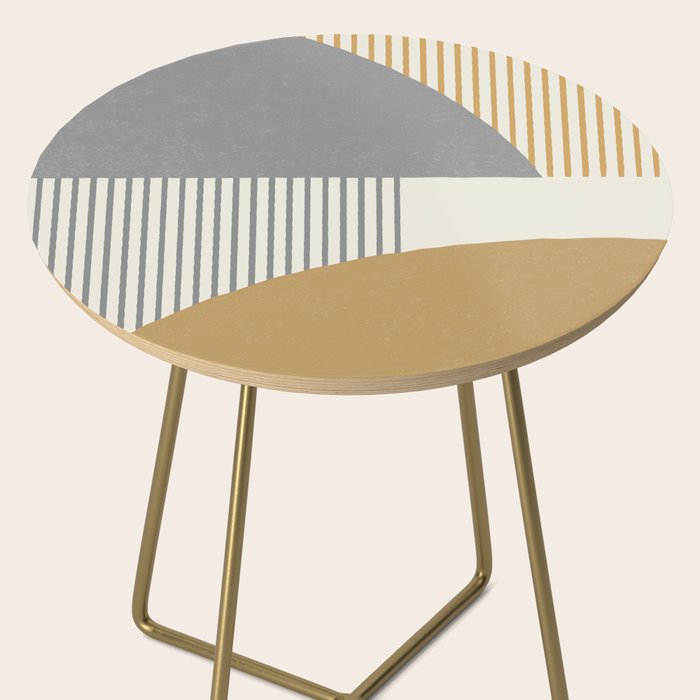 Quarter Circle Lines - Gray Gold  Side Table Gallery Image 2