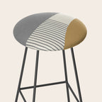 Quarter Circle Lines - Gray Gold  Stool Gallery Image 2