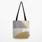 Quarter Circle Lines - Gray Gold  Tote Bag Gallery Image 2