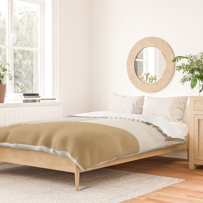 Quarter Circle Lines - Gray Gold  Duvet Cover Gallery Image 2