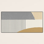 Quarter Circle Lines - Gray Gold  Desk Mat Gallery Image 3