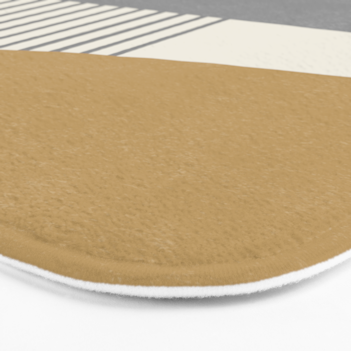 Quarter Circle Lines - Gray Gold  Bath Mat Gallery Image 3
