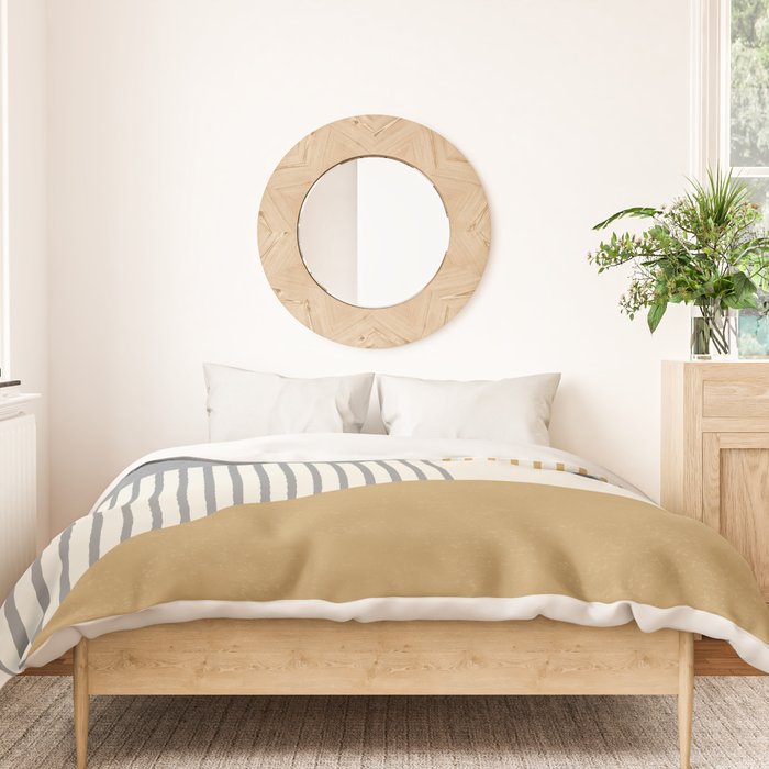 Quarter Circle Lines - Gray Gold  Duvet Cover Gallery Image 3