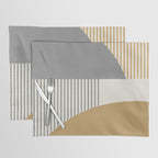 Quarter Circle Lines - Gray Gold  Placemat Gallery Image 1