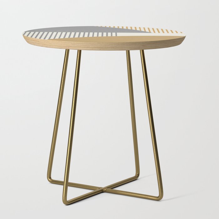 Quarter Circle Lines - Gray Gold  Side Table Gallery Image 1
