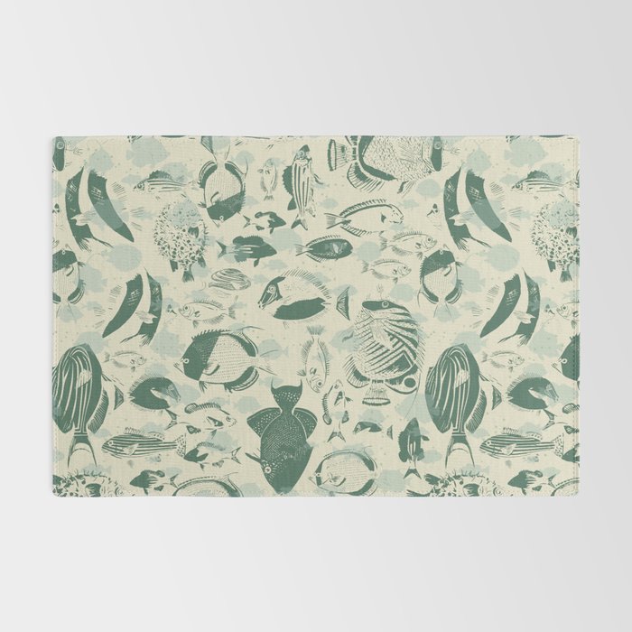 deep ocean fish family light Rug Gallery Image 2
