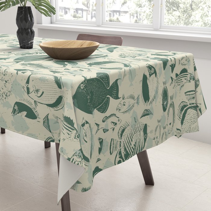 deep ocean fish family light Tablecloth Gallery Image 3
