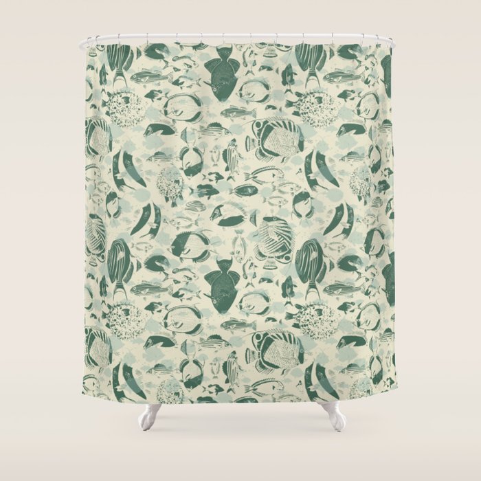 deep ocean fish family light Shower Curtain Gallery Image 1