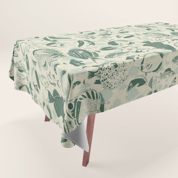 deep ocean fish family light Tablecloth Gallery Image 1
