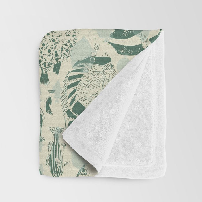 deep ocean fish family light Throw Blanket Gallery Image 3