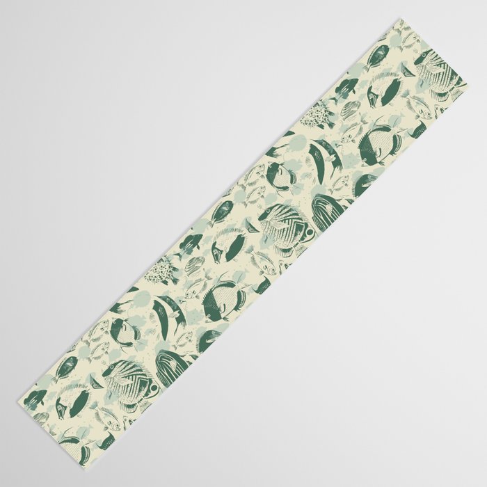 deep ocean fish family light Table Runner Gallery Image 3