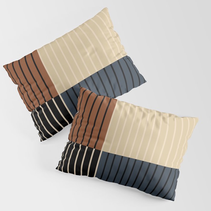 Color Block Line Abstract I Boho Rustic Pillow Sham Gallery Image 3