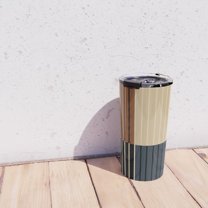 Color Block Line Abstract I Boho Rustic Travel Mug Gallery Image 4