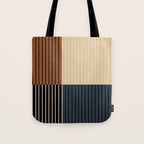 Color Block Line Abstract I Boho Rustic Tote Bag Gallery Image 1