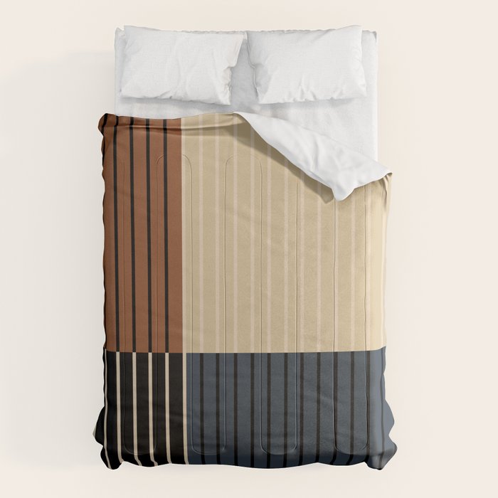 Color Block Line Abstract I Boho Rustic Comforter Gallery Image 6