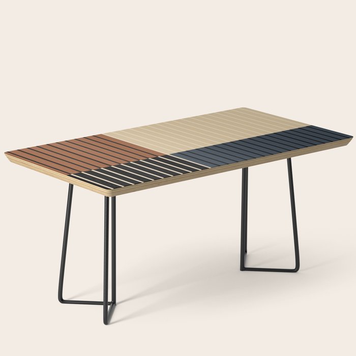 Color Block Line Abstract I Boho Rustic Coffee Table Gallery Image 1