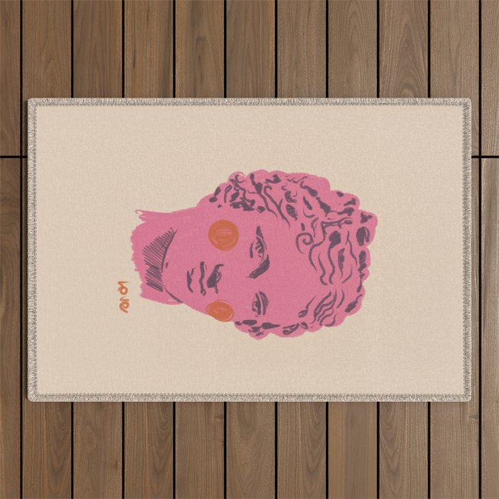 Ancient head #2 Outdoor Rug Gallery Image 1