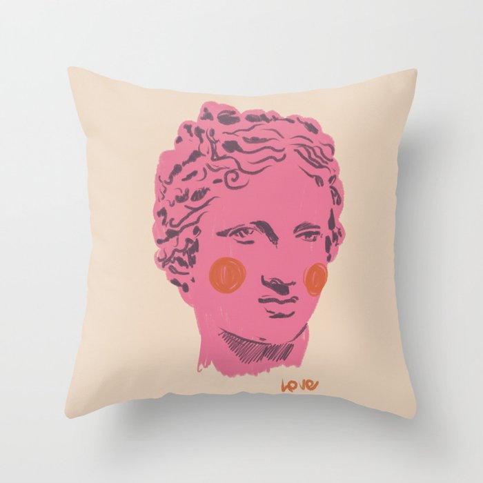 Ancient head #2 Throw Pillow Gallery Image 6