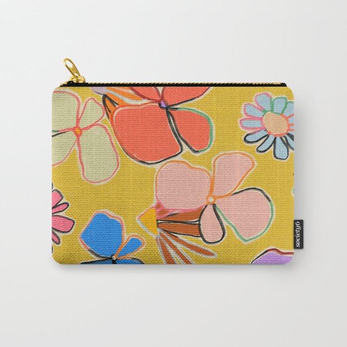 VINTAGE GARDEN YELLOW Carry All Pouch Gallery Image 1