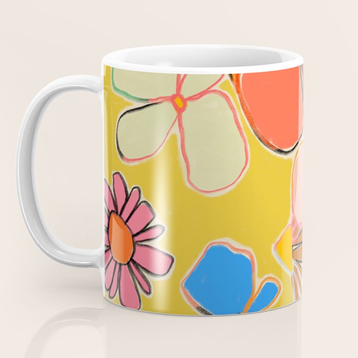 VINTAGE GARDEN YELLOW Coffee Mug Gallery Image 3