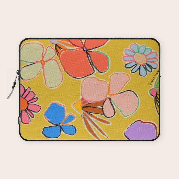 VINTAGE GARDEN YELLOW Laptop Sleeve Gallery Image 1