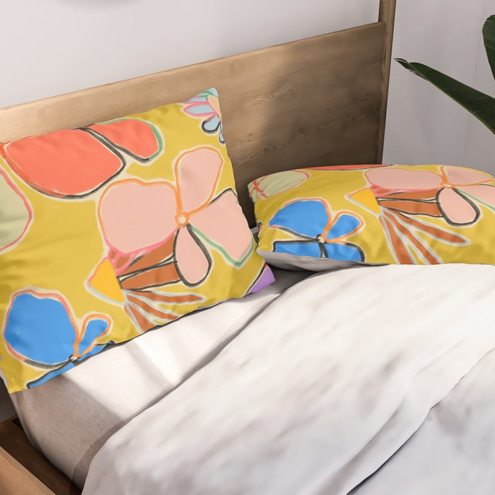 VINTAGE GARDEN YELLOW Pillow Sham Gallery Image 2