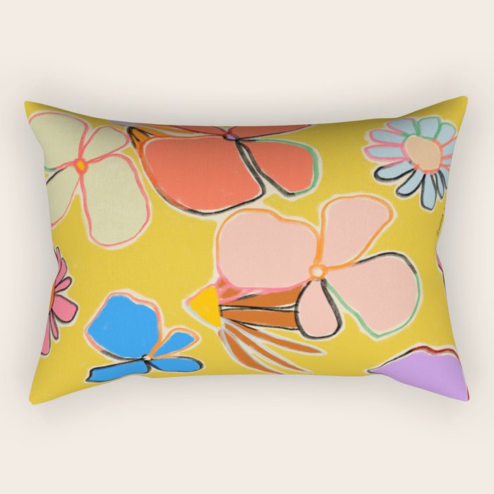VINTAGE GARDEN YELLOW Rectangular Pillow Gallery Image 2