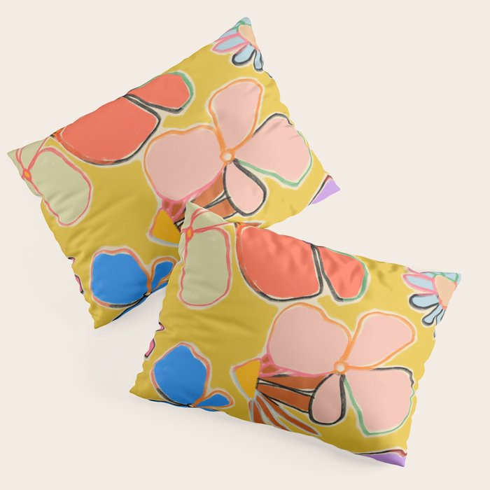 VINTAGE GARDEN YELLOW Pillow Sham Gallery Image 3