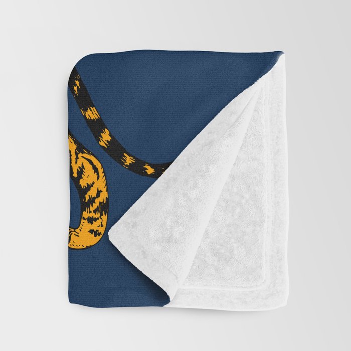 Tigers (Navy Blue and Marigold) Throw Blanket Gallery Image 3