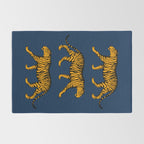 Tigers (Navy Blue and Marigold) Rug Gallery Image 2