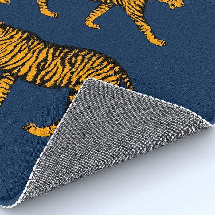Tigers (Navy Blue and Marigold) Rug Gallery Image 4
