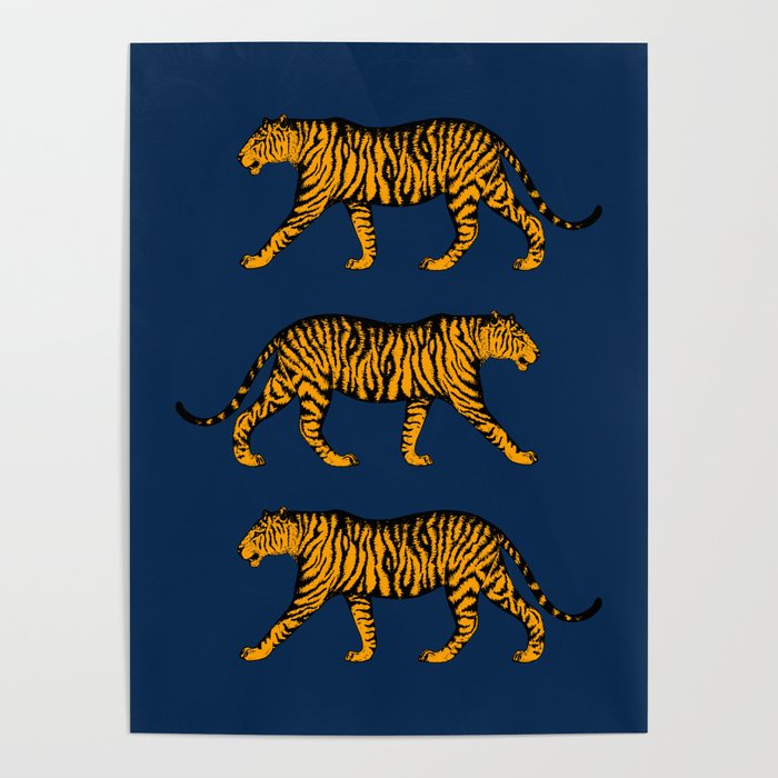 Tigers (Navy Blue and Marigold) Poster Gallery Image 4