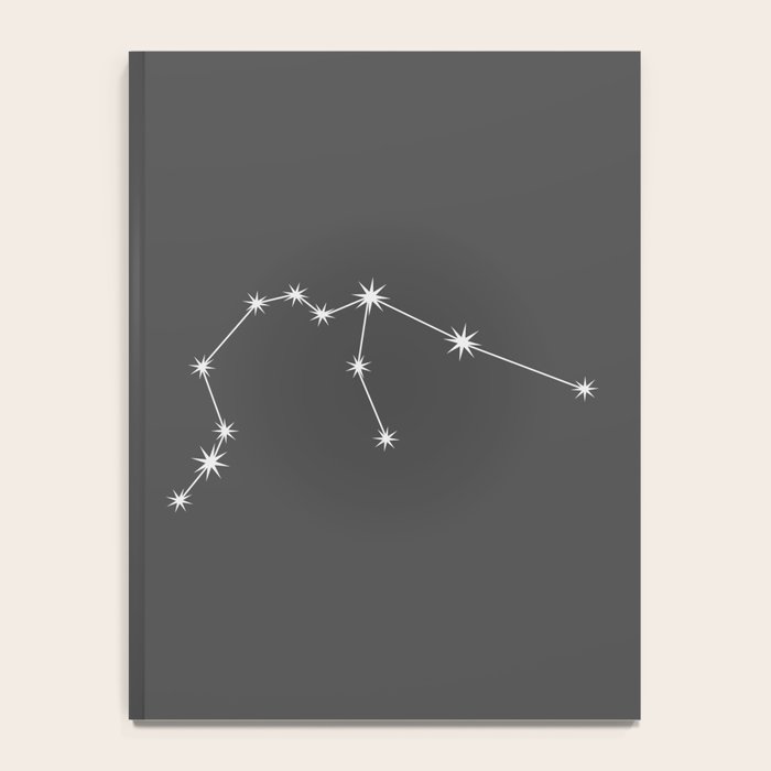 Aquarius Zodiac Star Constellation Line Art Grey Notebook Gallery Image 4