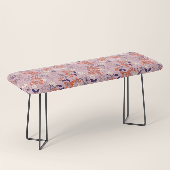Floral elegance lilac and red orange Bench Gallery Image 1