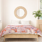 Floral elegance lilac and red orange Duvet Cover Gallery Image 3