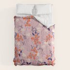 Floral elegance lilac and red orange Comforter Gallery Image 6