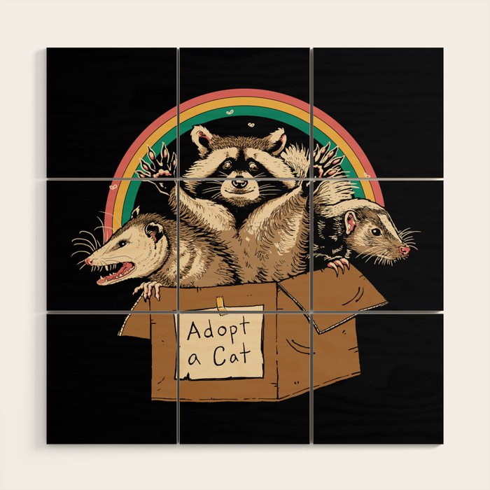 Adopt Forbidden Cats Wood Wall Art Gallery Image 1