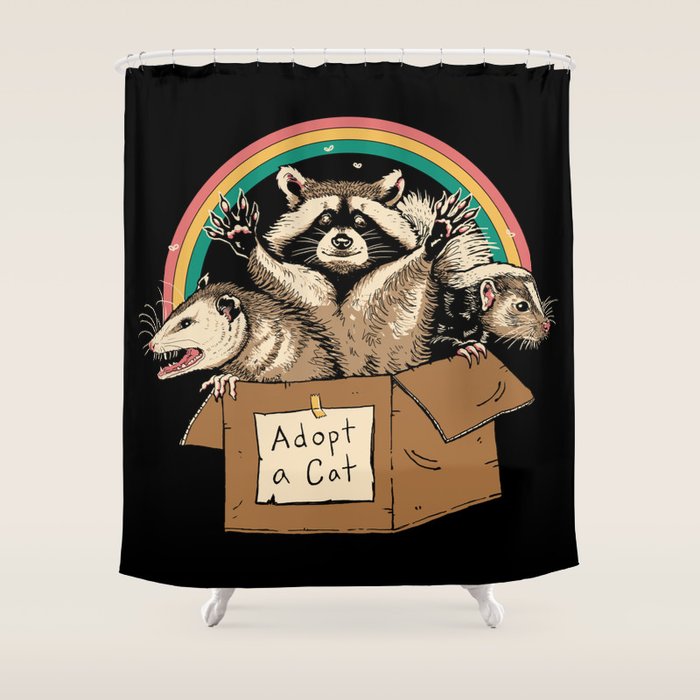Adopt Forbidden Cats Shower Curtain Gallery Image 1