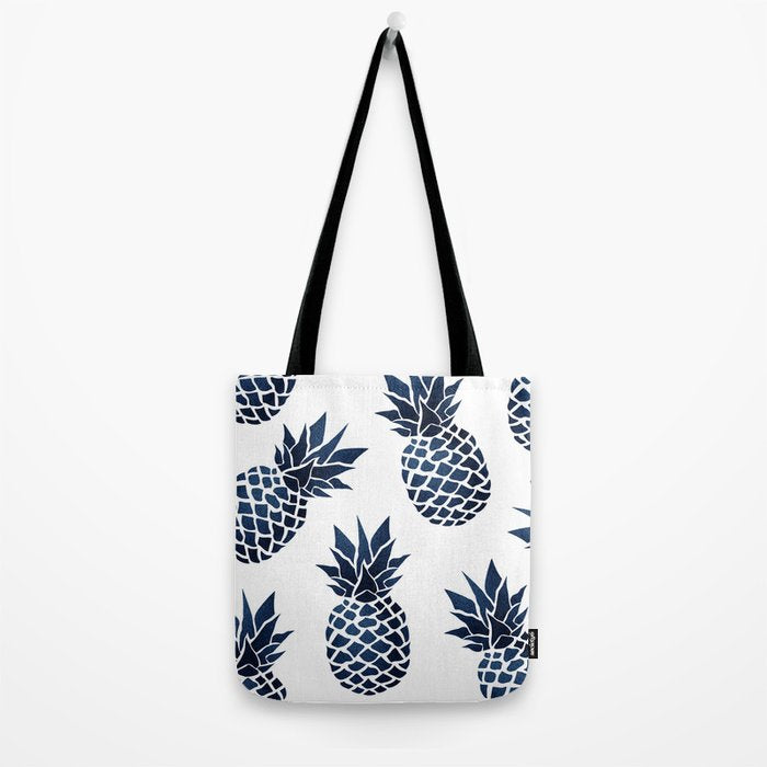 Pineapple Blue Denim Tote Bag Gallery Image 2