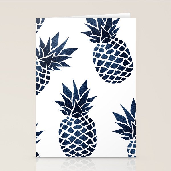 Pineapple Blue Denim Stationery Card Gallery Image 2