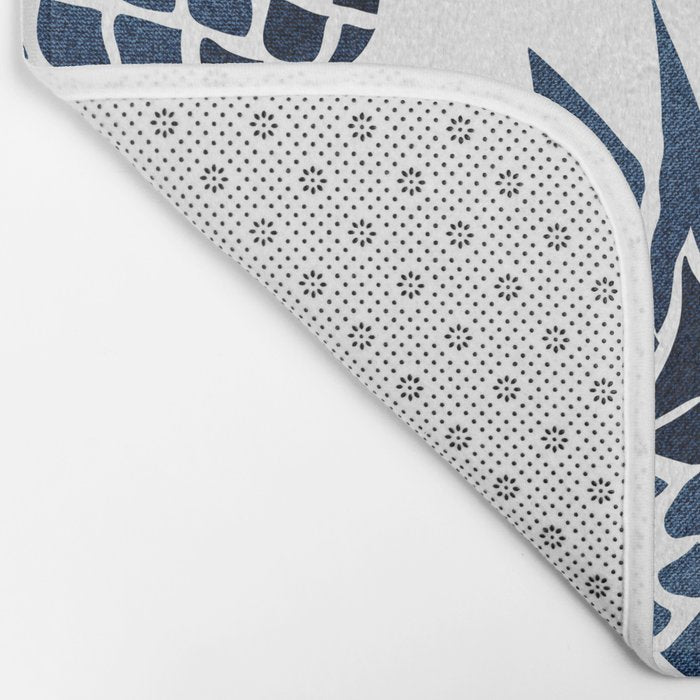 Pineapple Blue Denim Bath Mat Gallery Image 2