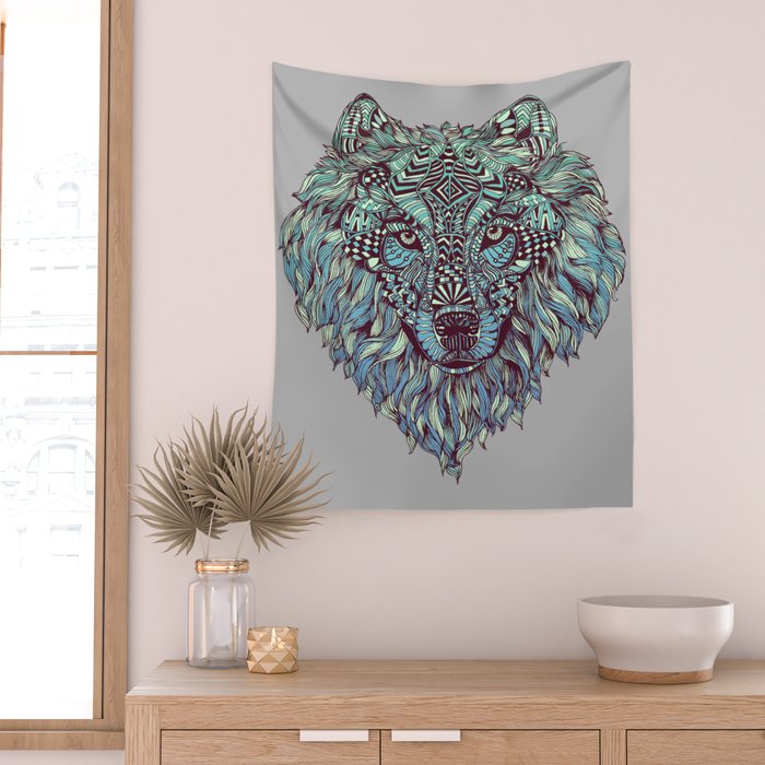 Wolf (Lone) Wall Tapestry Gallery Image 2