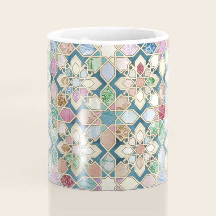 Muted Moroccan Mosaic Tiles Coffee Mug Gallery Image 4