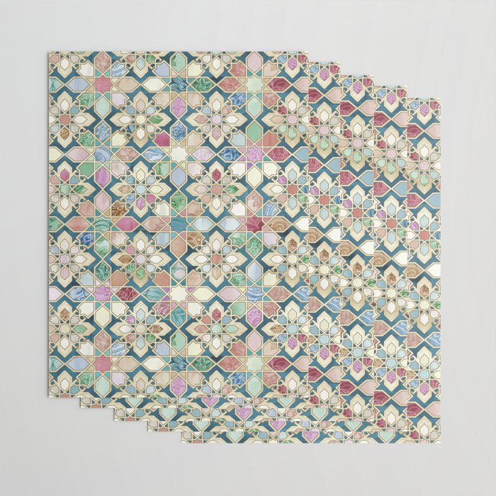 Muted Moroccan Mosaic Tiles Wrapping Paper Gallery Image 3