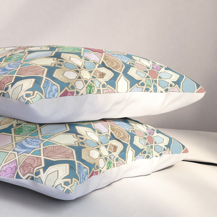 Muted Moroccan Mosaic Tiles Pillow Sham Gallery Image 3