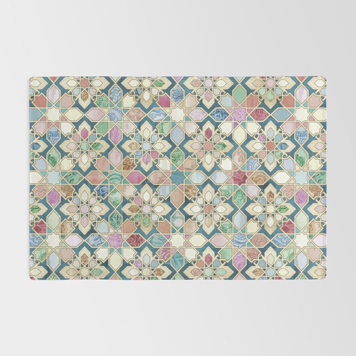 Muted Moroccan Mosaic Tiles Rug Gallery Image 2
