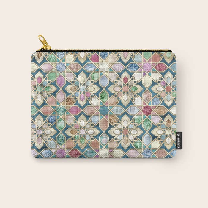 Muted Moroccan Mosaic Tiles Carry All Pouch Gallery Image 1